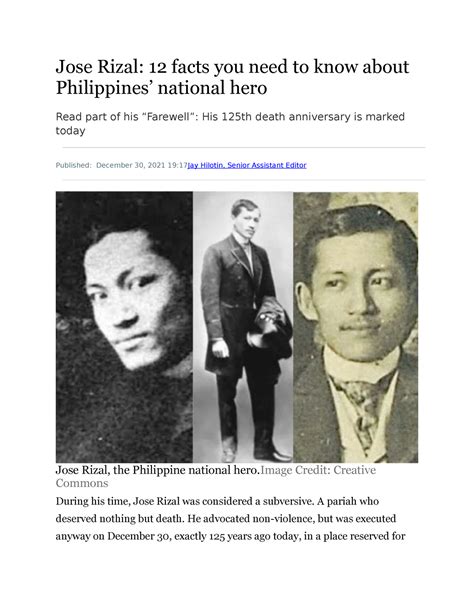 Jose Rizal: 12 facts you need to know about .